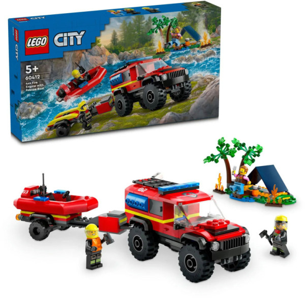 Lego stavebnice Hasičský vůz 4x4 a záchranný člun