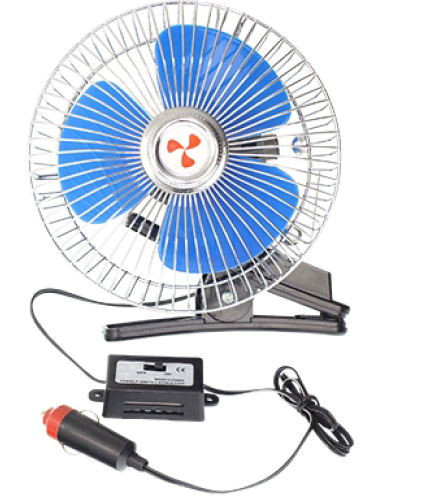 Ventilátor 12V kovový 6" s klipsem