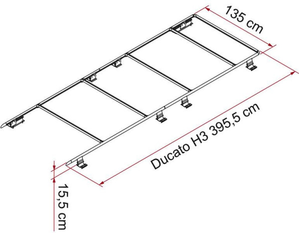 Střešní nosič FIAMMA F65, délka 395 cm