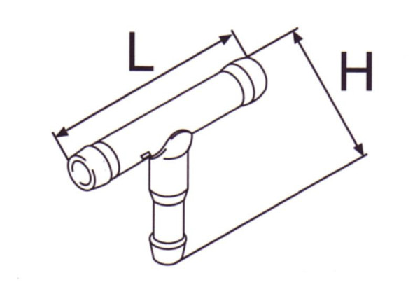 T-kus pro odbočku 6x5x6mm