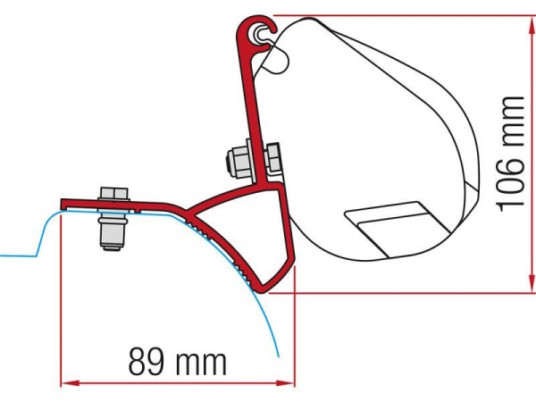 Adaptér Fiamma F35 Pro pro Traffic, NV300, Primastar, Vivaro, Talento