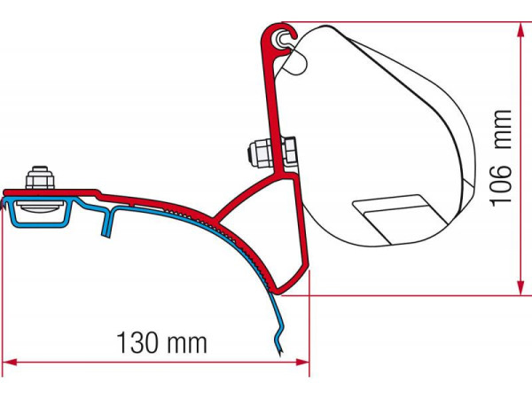 Adaptér Fiamma F35 pro VW T5/T6 Transporter Multivan, s C-profilem