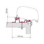 Adaptér Caravan Standard na uchycení markýzy Fiamma F65 na střechu karavanu