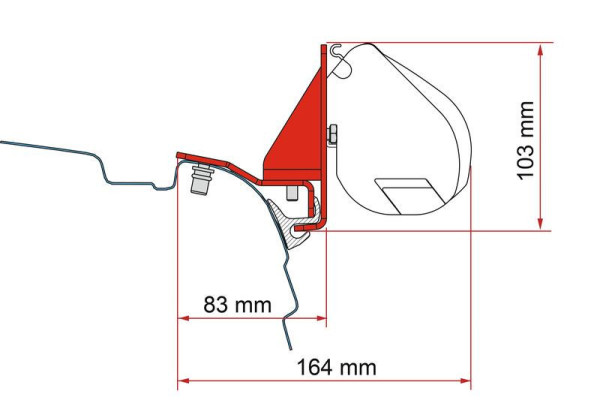 Adaptér Fiamma F35 Pro VW T5/T6/T6.1 s Reimo Multirail