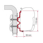 Adaptér na uchycení markýzy Fiamma F45 a F70 delky 400 cm na stěnu Hobby/Hymer Camp