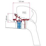 Adaptér na uchycení markýzy Fiamma F65S do délky 320 cm na střechu se střešní kolejnicí VW Crafter/Man TGE L3/L4/H3 (2017-)