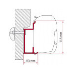 Adaptér na uchycení markýzy Fiamma F45S a F70 delky 350 cm na stěnu Eura Mobil/Karmann