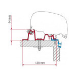Adaptér Hobby Excellent per uchycení markýzy Fiamma F65 na střechu karavanu
