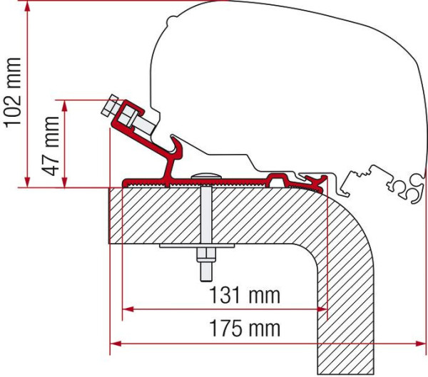 Adaptér markýzy F80 pro Hymer, délka 550 cm