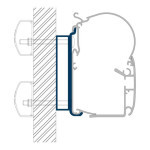 Adaptér na uchycení markýzy Dometic PR1100 a PR1500 delky 400 cm na stěnu obytných vozů Dethleffs Globebus