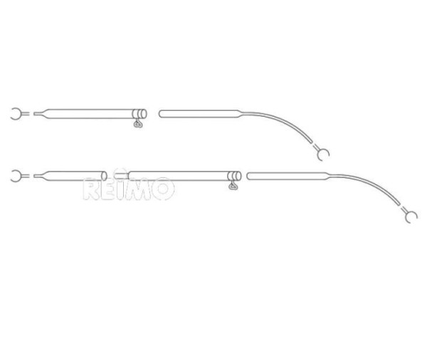 2dílná střešní stanová rozpěrná ocelová tyč s pružnými prvky o22+19 mm x 110-160 cm