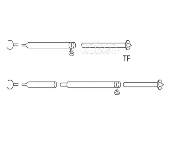 3dílná střešní stanová podpěrná ocelová tyč o22+19 mm x 165-260 cm