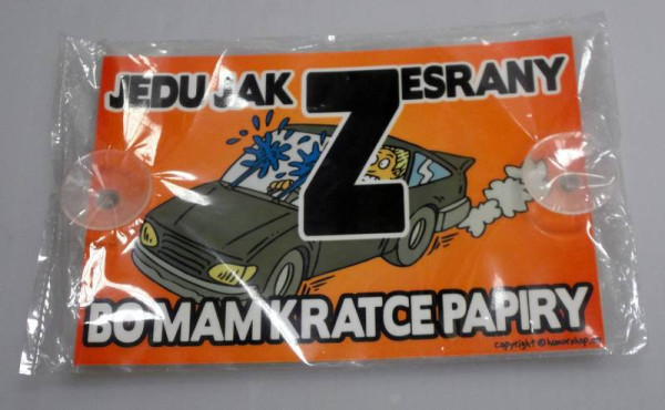 Cedulka žertovná s přísavkami