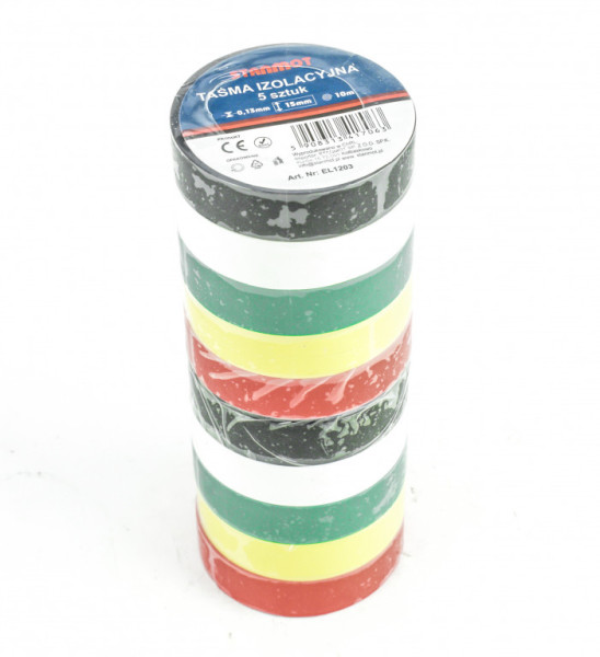 Páska izolační 10ks - různé barvy 15mm/15m
