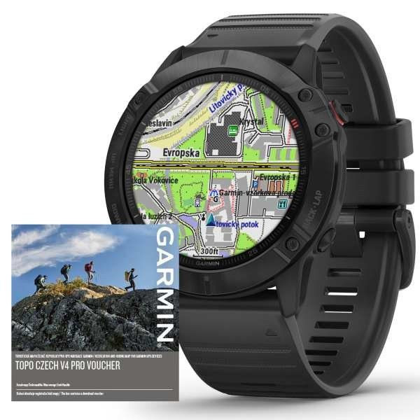 Garmin fenix6X PRO Glass, Black/Black Band (MAP/Music) - zrušeno!