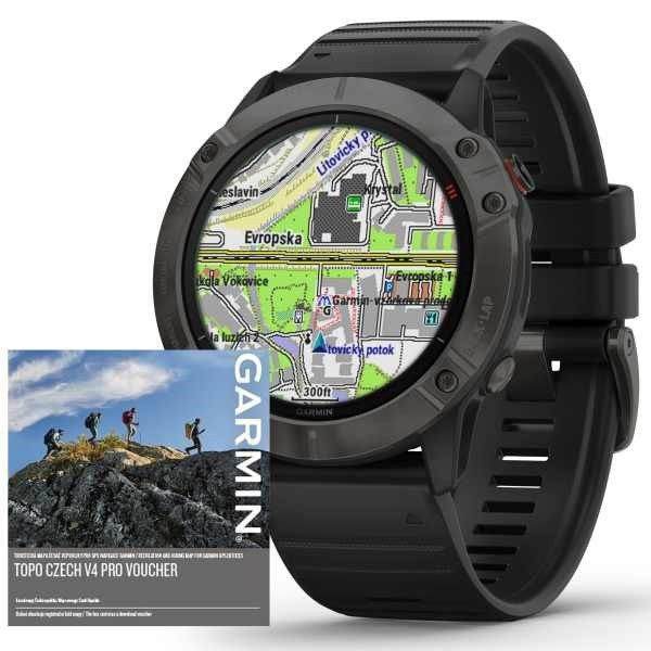 Garmin fenix6X PRO Solar, TitaniumGrayDLC/Black Band (MAP/Music) - zrušeno!