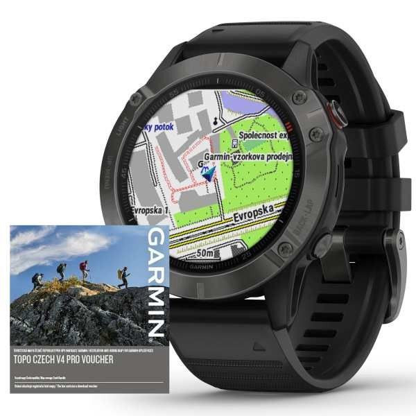 Garmin fenix6 PRO Sapphire, Gray/Black Band (MAP/Music) - zrušeno!