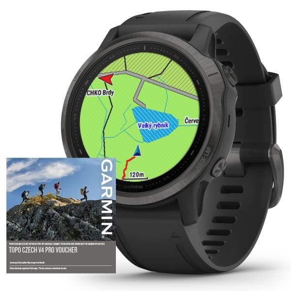 Garmin fenix6S PRO Sapphire, Gray/Black Band (MAP/Music) - zrušeno!