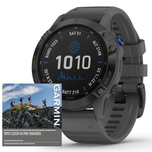 Garmin fenix6 PRO Solar, Black/Slate Band (MAP/Music) - zrušeno!