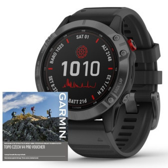 Garmin fenix6 PRO Solar, Gray/Black Band (MAP/Music) - zrušeno!