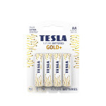 Baterie AA GOLD 1,5V alkalická TESLA - balení 4 kusů