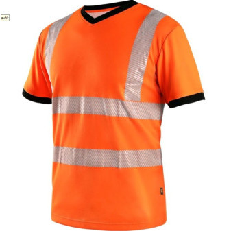 Tričko pánské CXS RIPON, výstražné, pánské, oranžovo-černé, 2XL