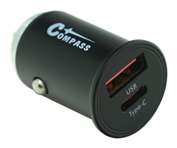 Zástrčka 12-24V USB-A / USB-C 30W, rychlonabíjecí