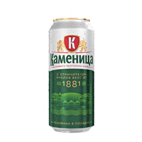 Kamenica pivo 4.4% -plech- bulharské pivo - 0.5L