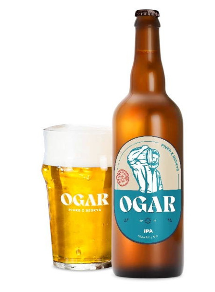 Ogar INDIA PALE ALE 15°- speciál 6.3% - Kunčický pivovar - 1L