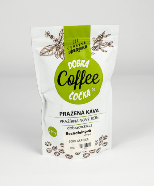 Káva - BEZKOFEIN Ethiopia Sidamo Decaf - pražírna Dobrá Čočka - 500g