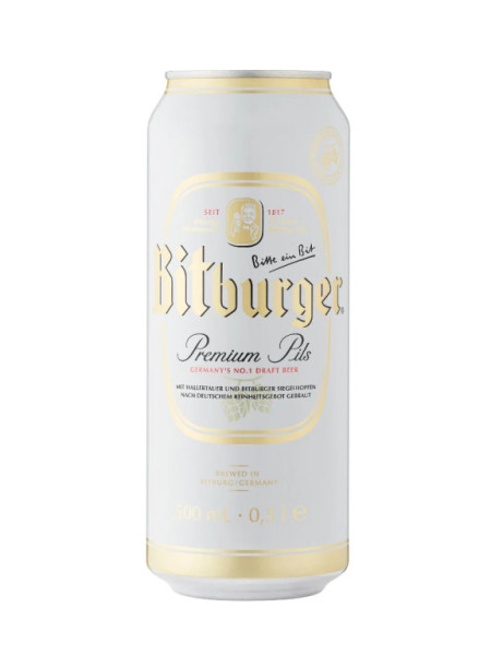 Bitburger Premium Pils - světlý ležák 4.8% - Německo - plech -0.5L