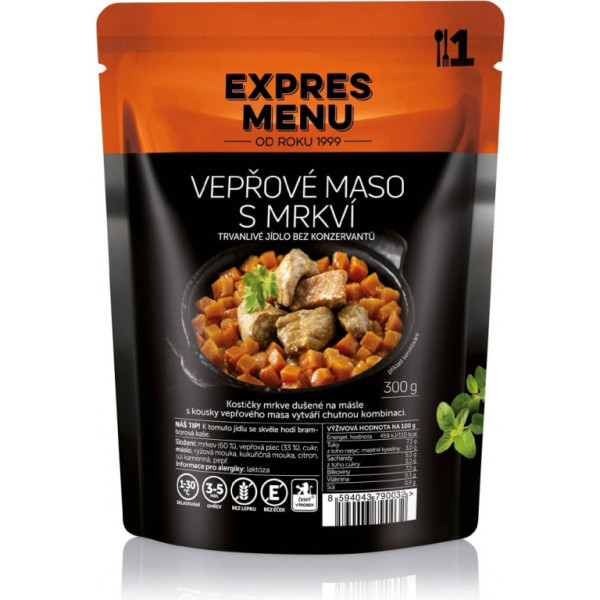 Expres Menu Vepřové maso s mrkví - 1 porce - 300g