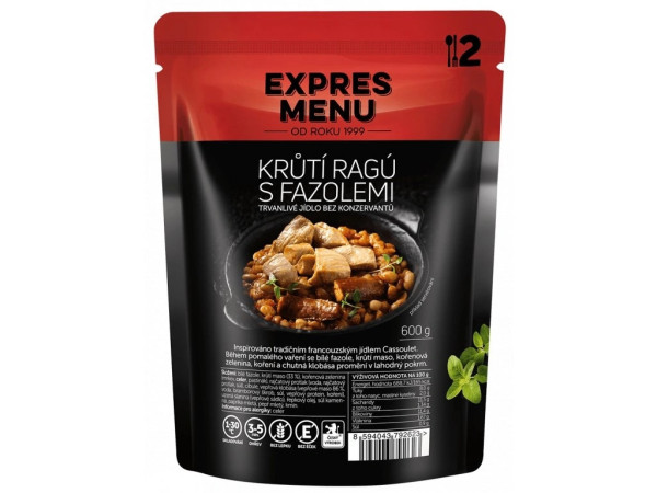 Expres Menu Krůtí ragú s fazolemi - 2 porce - 600g