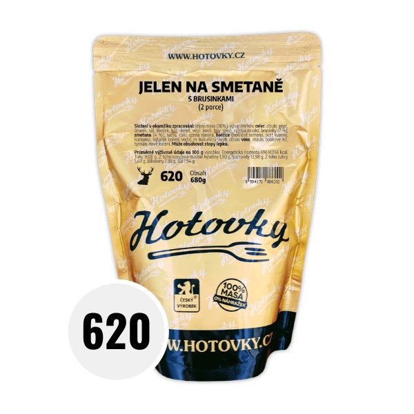 Hotovky Jelení na smetaně s brusinkami - 2 porce - 680 g