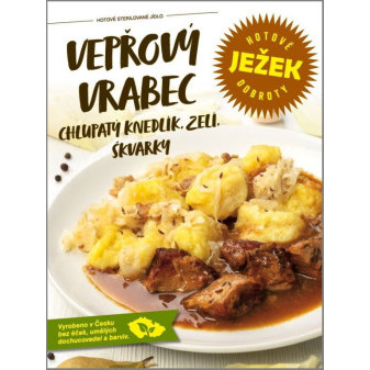 Ježek dobroty- Vepřový vrabec se zelím, škvarky a chlupatými knedlíky - 1 porce - 450g