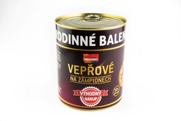 Vepřové na žampionech - rodinné balení - Veseko - 800g